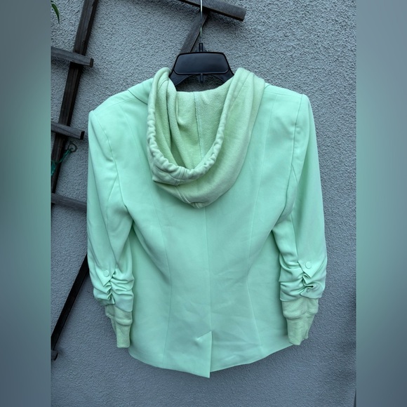 CINQ À SEPT Hooded Khloe Jacket In Green Papaya - Picture 6 of 10